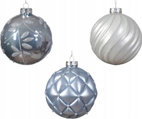 Kaemingk Bombka na choinkę szklana biała satynowa 10 cm 1szt