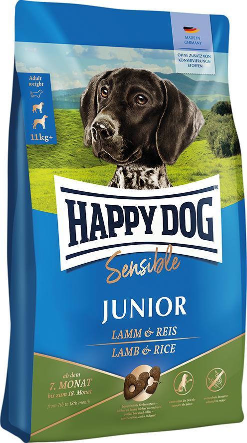 Happy Dog Sensible Junior, sucha karma, dla szczeniąt, 7-18 miesięcy, jagnięcina/ryż, 10 kg