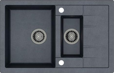 Zlewozmywak Quadron MORGAN 156 GraniteQ stalowy / czarny metalik