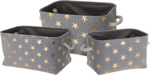 Home Styling Collection Kosze do przechowywania STARS, 3 rozmiary, szare