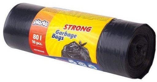 GARBAGE BAGS PLASTA STRONG 80L 10PCS