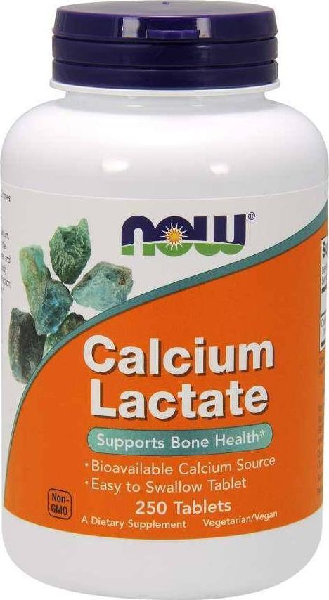 NOW Foods Calcium Lactate Mleczan Wapnia 250 tabletek NOW FOODS