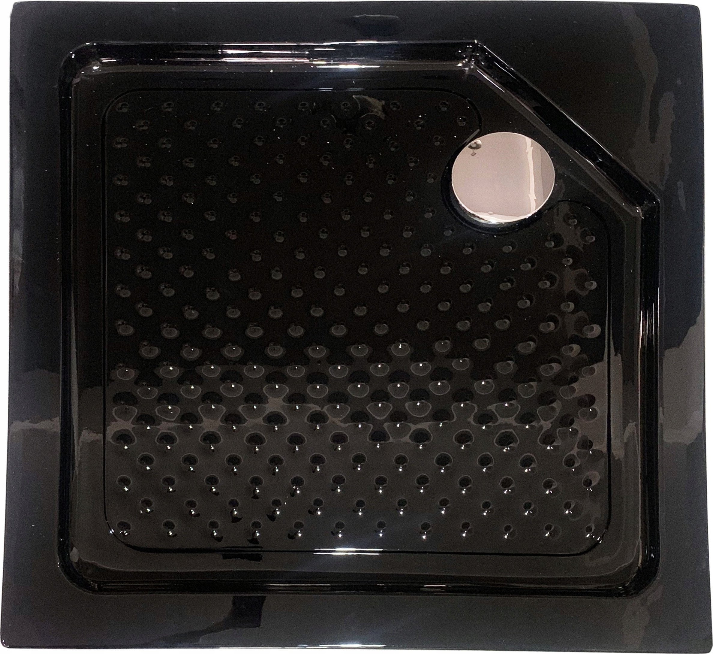 Brodzik Toule Czarny brodzik 100x100 ze stelażem Loft