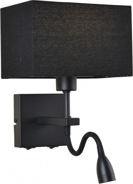 Kinkiet Italux Kinkiet czarny Italux Norte nad łóżko ledowy WL-1122-2-BL-BM-RC-BL