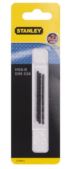Wiertło Stanley do metalu HSS walcowe 3mm 3szt. (STA50020)