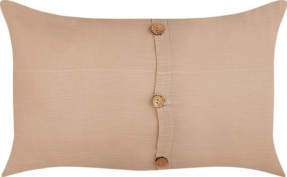 Beliani 2 lniane poduszki dekoracyjne 30 x 50 cm beżowe BANORI