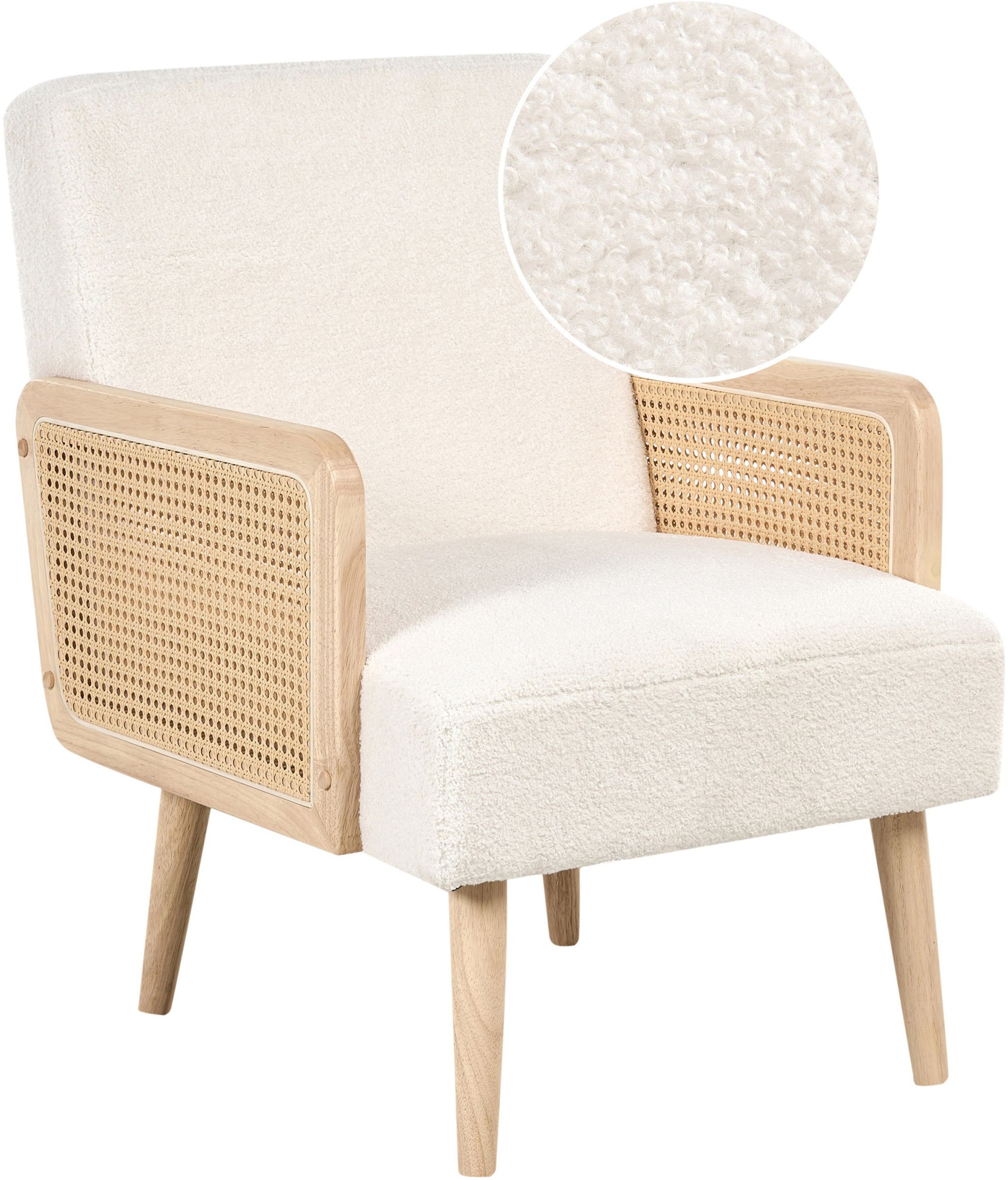 Fotel HOJBY Boucle Złamana biel