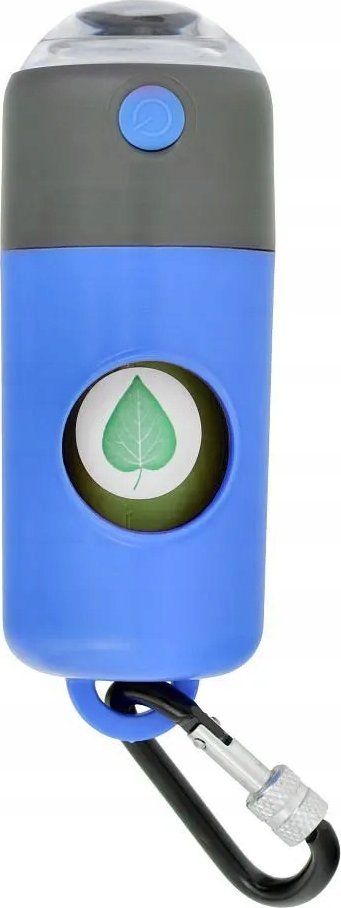 Dozownik worków na psie odchody z karabińczykiem i latarką LLFG24033 niebieski