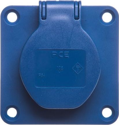 PCE Gniazdo tablicowe 10/16A 2P+Z 230V /70x70/ niebieskie 108-7b