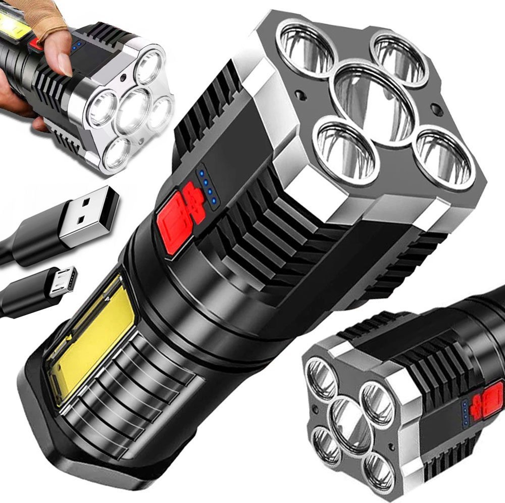 Latarka Verk Latarka akumulatorowa szperacz biwakowa led mocna wojskowa policyjna usb Latarka akumulatorowa szperacz biwakowa led mocna wojskowa polic