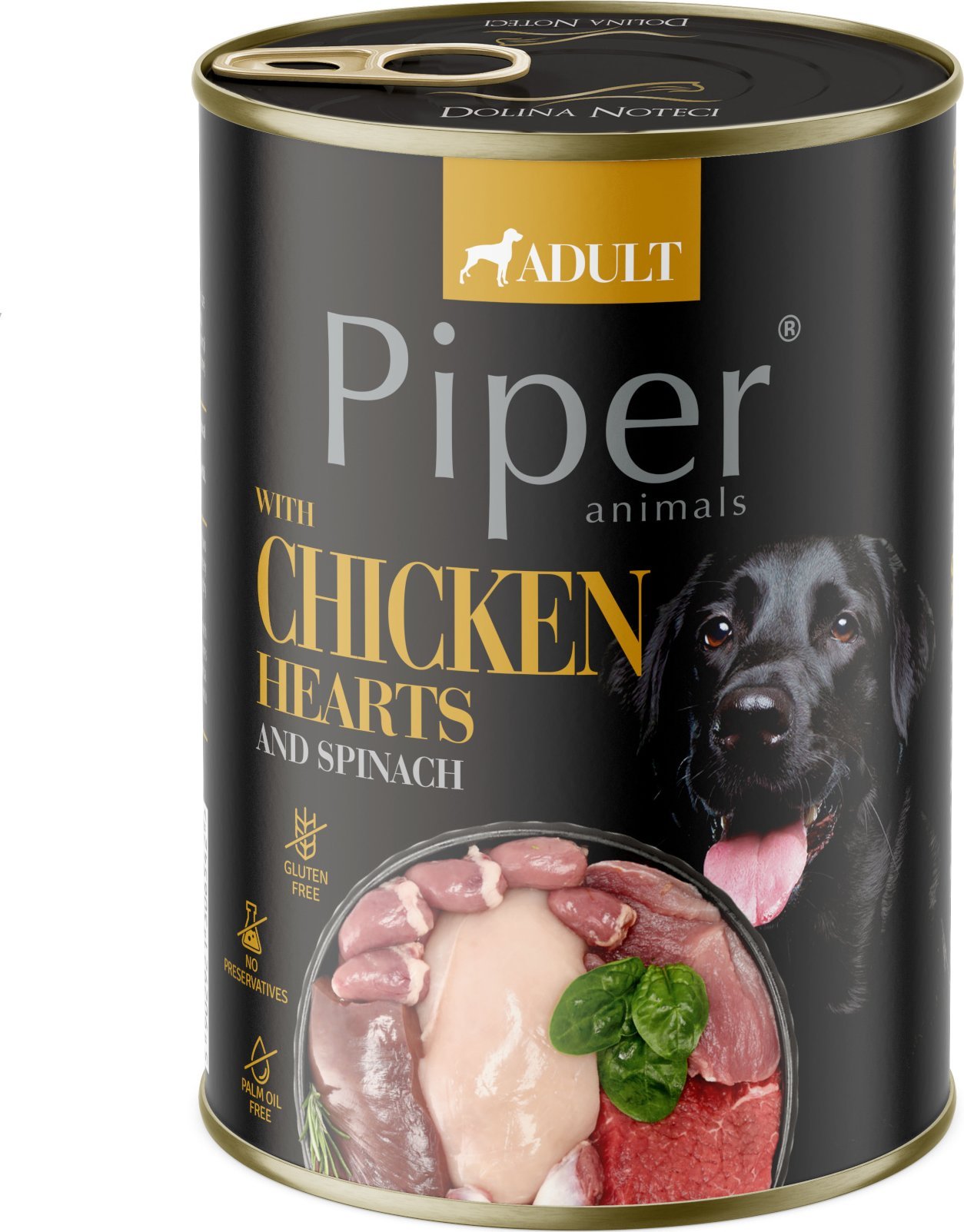 Piper Karma mokra dla psa PIPER z sercami kurcząt szpinakiem i brązowym ryżem 400g