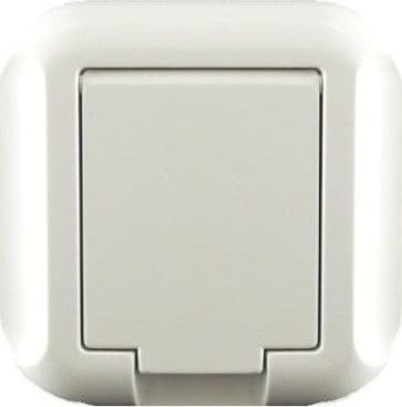 Timex TOPAZ Gniazdo pojedyncze z/u 16A 250V z klapką biały IP44 GPt-16TH