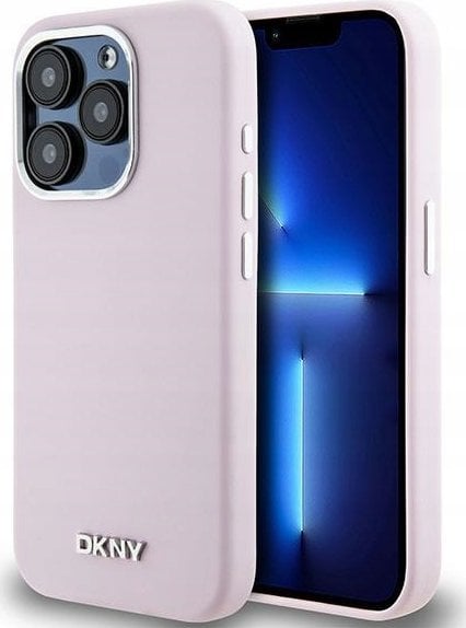 DKNY DKNY Liquid Silicone Small Metal Logo MagSafe - Etui iPhone 15 Pro (różowy)