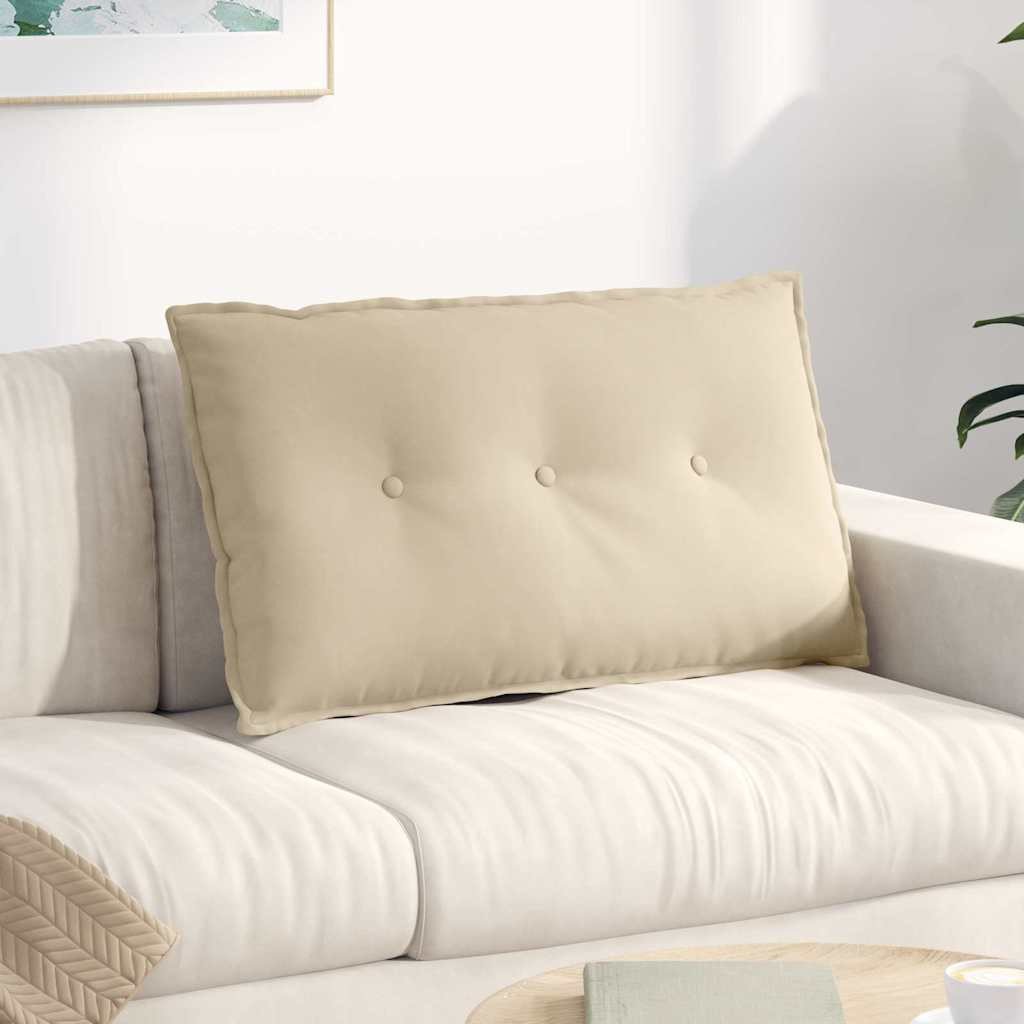 vidaXL Poduszka na plecy Kremowy 80 x 50 cm Tkanina mikrofibrowa