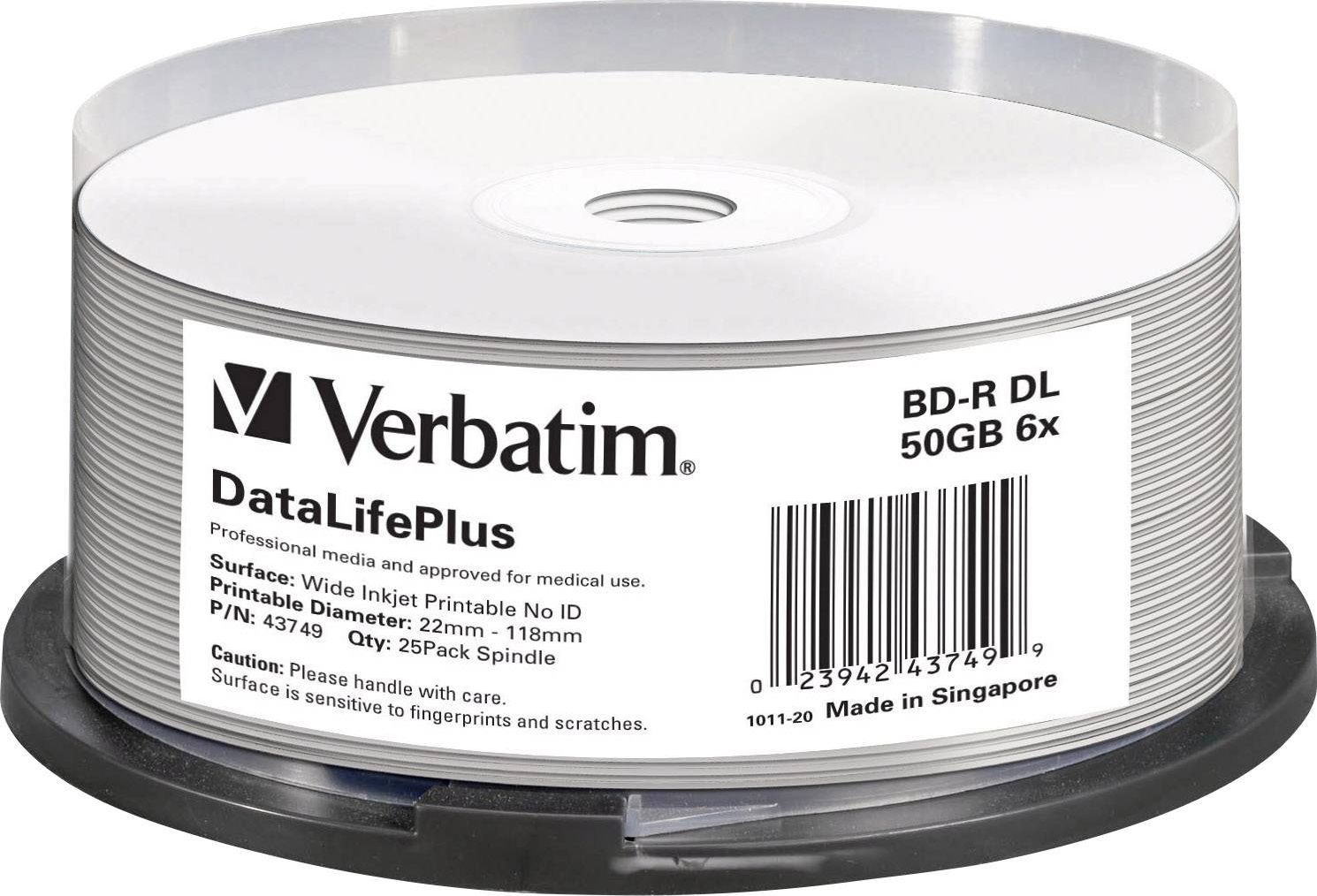 Verbatim BD-R DL 50 GB 6x 25 sztuk (43749)