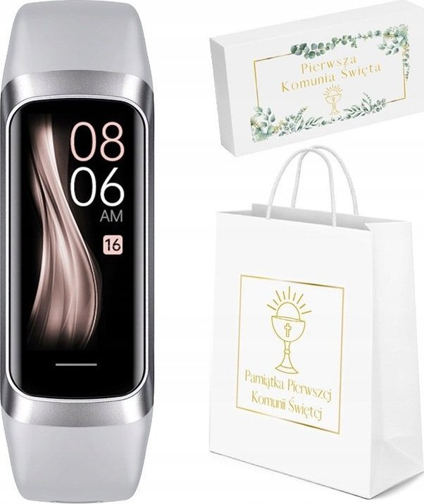 Smartband Rubicon Zegarek dziecięcy Rubicon SMARTWATCH- srebrny-komunia