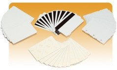 Zebra white PVC cards, 15 mil with writeable back (500 cards)