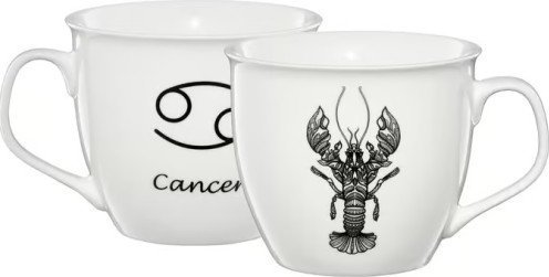 Dajar Kubek zodiak rak porcelanowy biały 550 ml