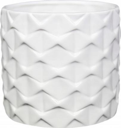 Polnix Doniczka ceramiczna cylinder 13 cm biała