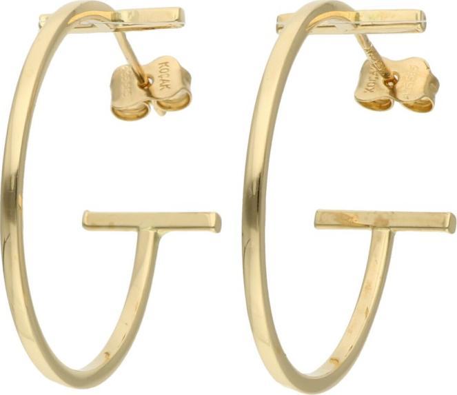 Rosanto Złote niepełne kolczyki koła na sztyft 585 14k