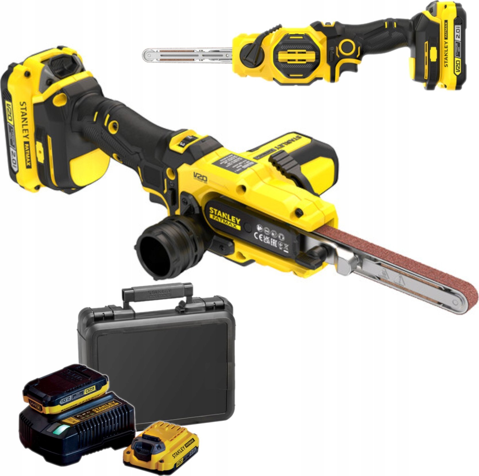 Szlifierka Stanley Pilnik taśmowy V20 2x2.0Ah 13mm SFMCE210D2K