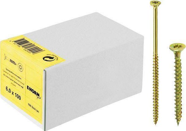 E-NORMpro Wkret d.plyt wior.,leb wpusz.,ocynk.,zolty,gwint czesc., gniaz.Torx 3,0x35/21, opak.handl.E-NORMpro