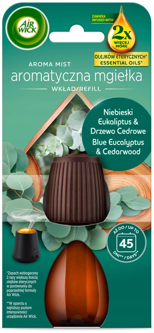 Air Wick Aroma Mist Mgiełka z olejkami zapas Niebieski Eukaliptus & Drzewo Cedrowe 20ml