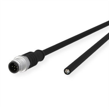 Kabel czujnika/siłownika METZ CONNECT M12, kod A, wtyczka prosta M12 - wolny koniec kabla, nieekranowany, 5-stykowy, PUR, 1 m