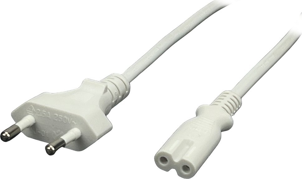 POSAC-C7EU12WH: POS AC cable C7-QT8[2,5A]-CEE7/16-YJ01[2,5A] H03VVH2-F2G0,5 L=1200 white