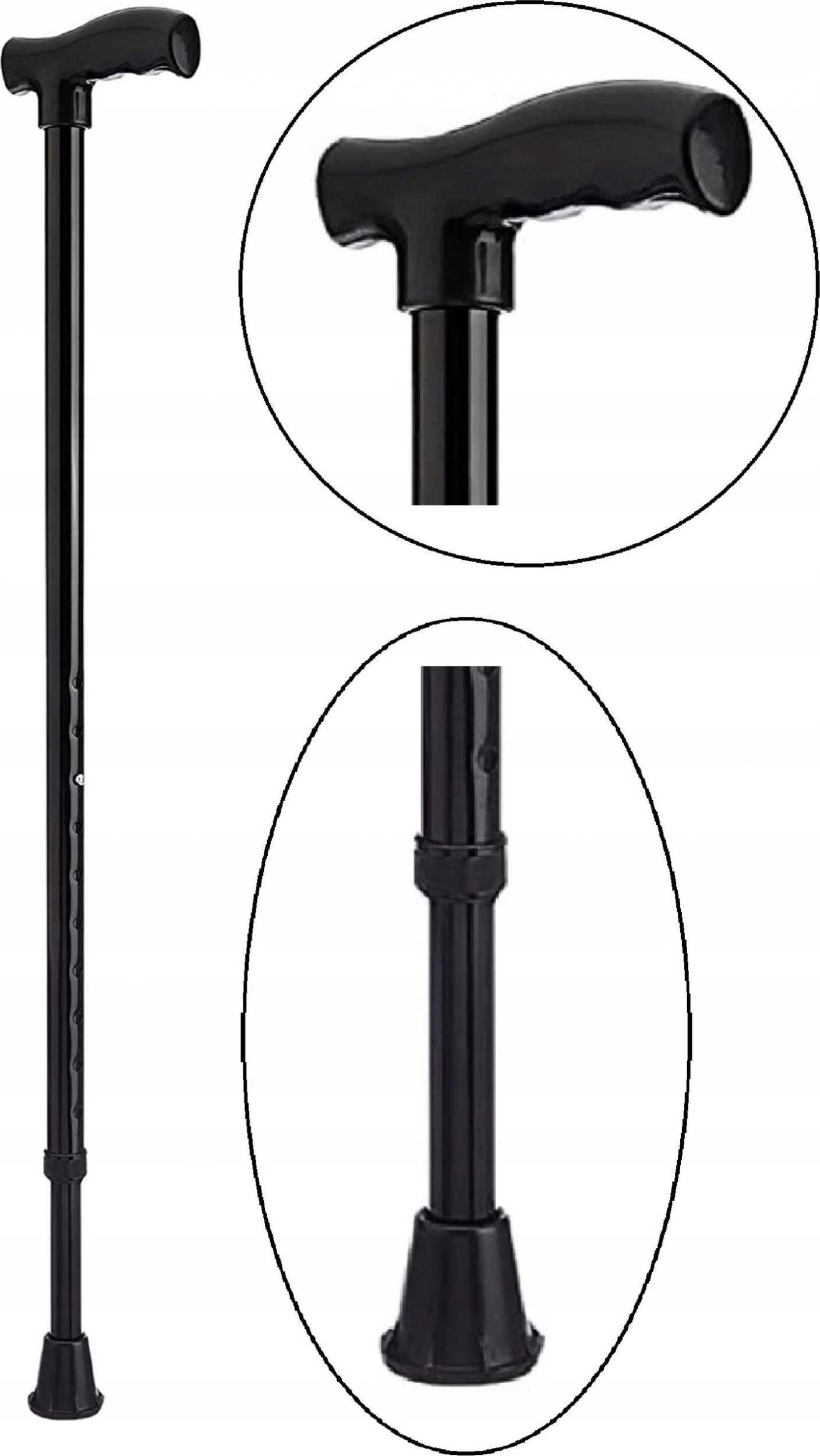 TYNOR Laska inwalidzka ortopedyczna aluminium regulowana