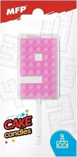 MFP paper świeczka do tortu nr 9 różowa 8800108