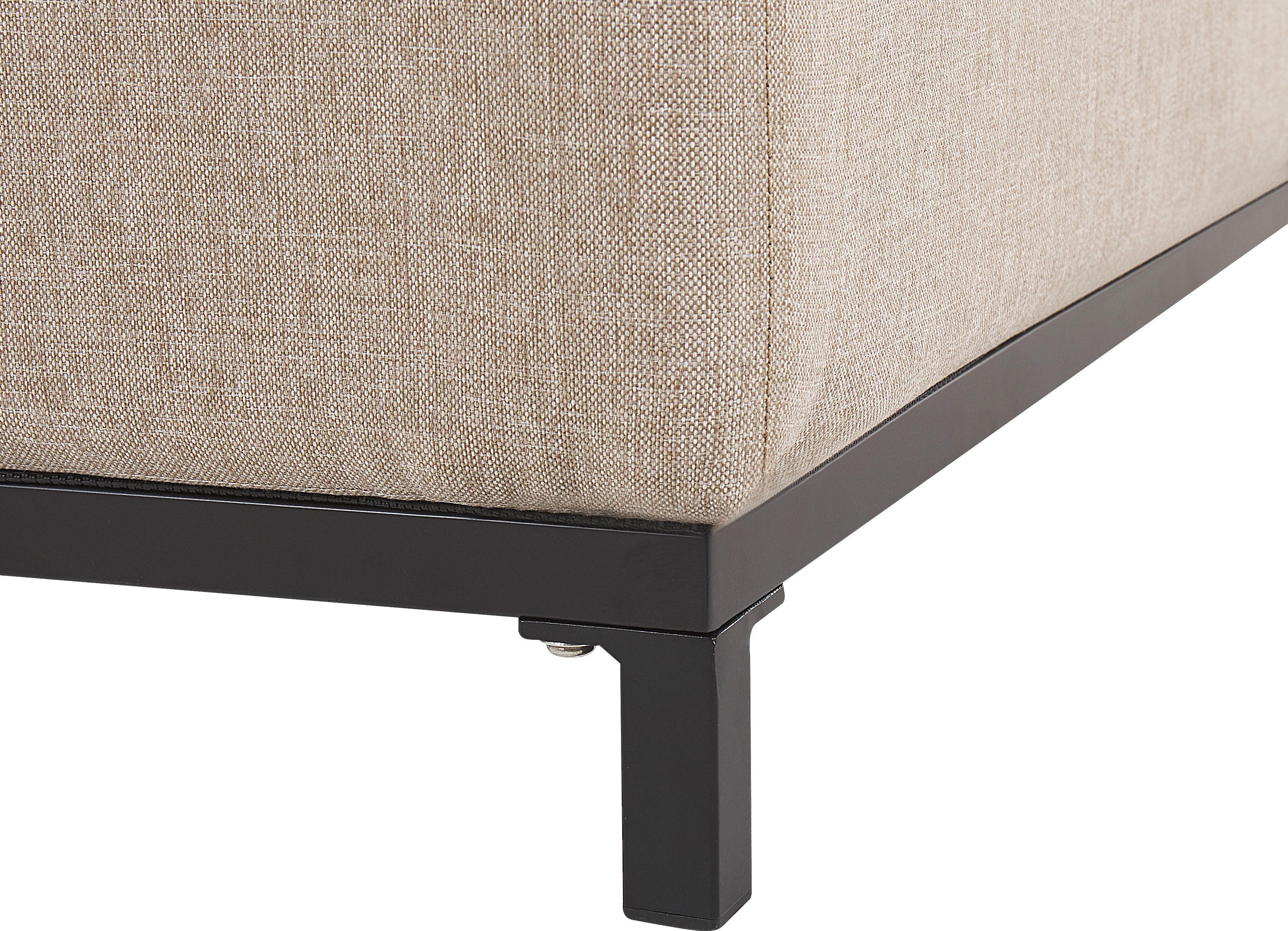 Beliani Otomana ogrodowa beżowa z czarnym ROVIGO