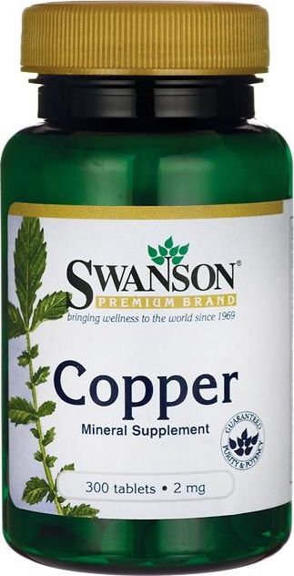 Swanson Swanson - Miedź, 2mg, 300 tabletek