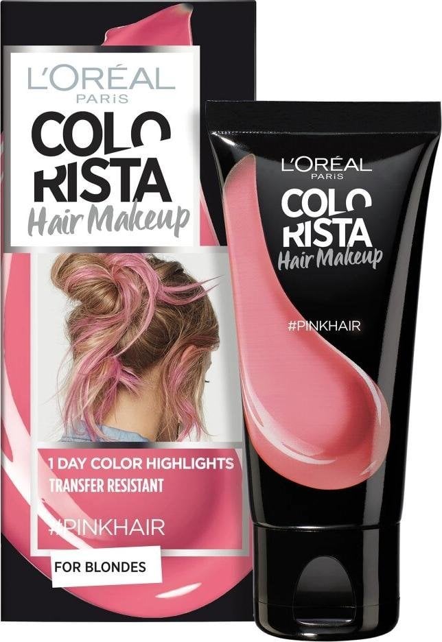 L’Oreal Paris L'Oreal Paris, Colorista Hair Makeup, Semi-Permanent Hair Dye, #PINKHAIR, 30 ml For Women