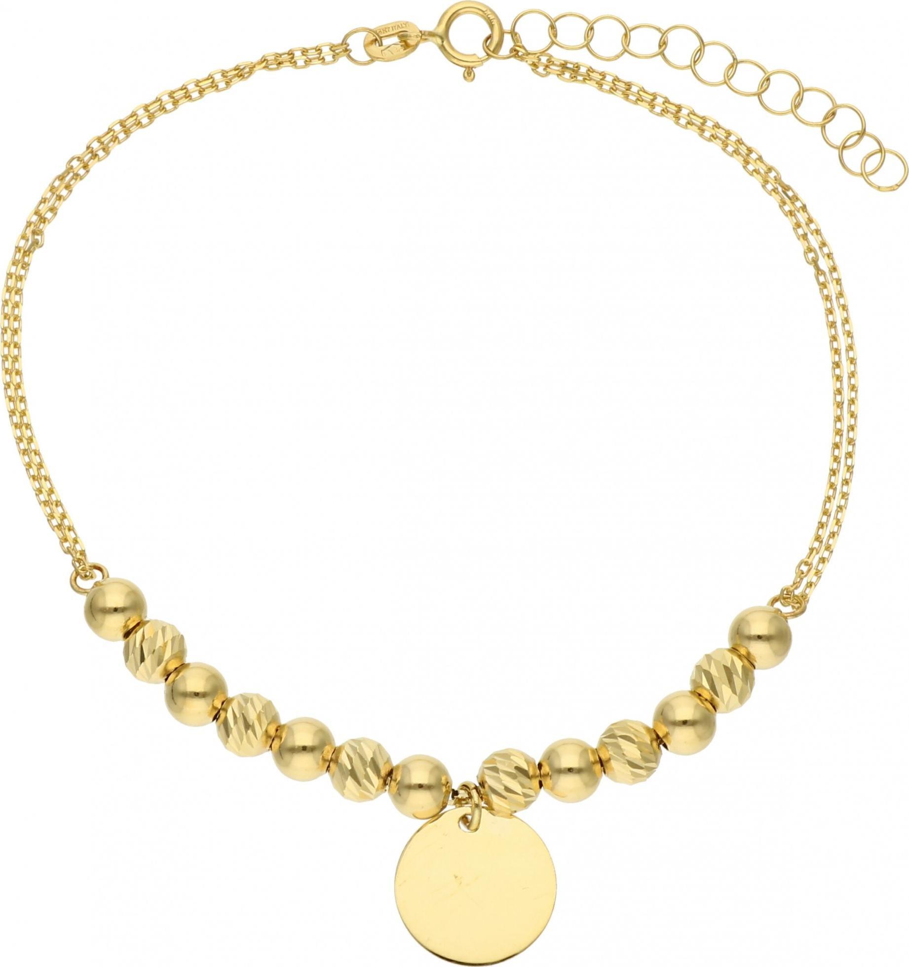 Rosanto Złota bransoletka z diamentowanymi kulkami 19 cm 585 14k