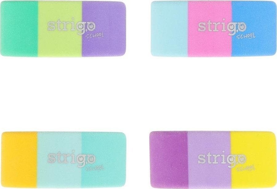 Gumka do ścierania kolorowa (36szt) STRIGO
