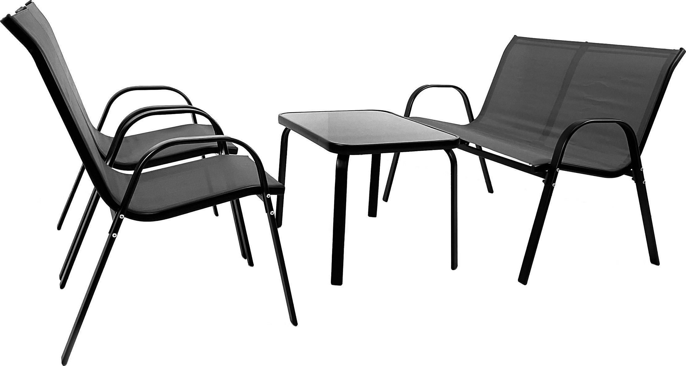 kontrast Zestaw mebli ogrodowych Marbella ławka 4 części szary