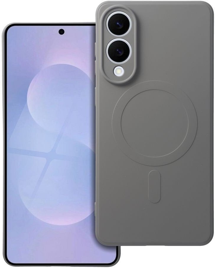 Futerał LEATHER MAG COVER kompatybilny z MagSafe do SAMSUNG S25 szary