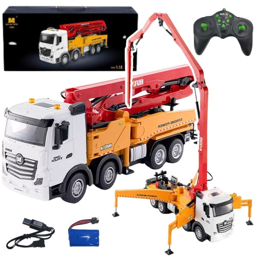Ciężarówka Pomogruszka Betonowa Zdalnie Sterowana RC Huina Żółta 1:18