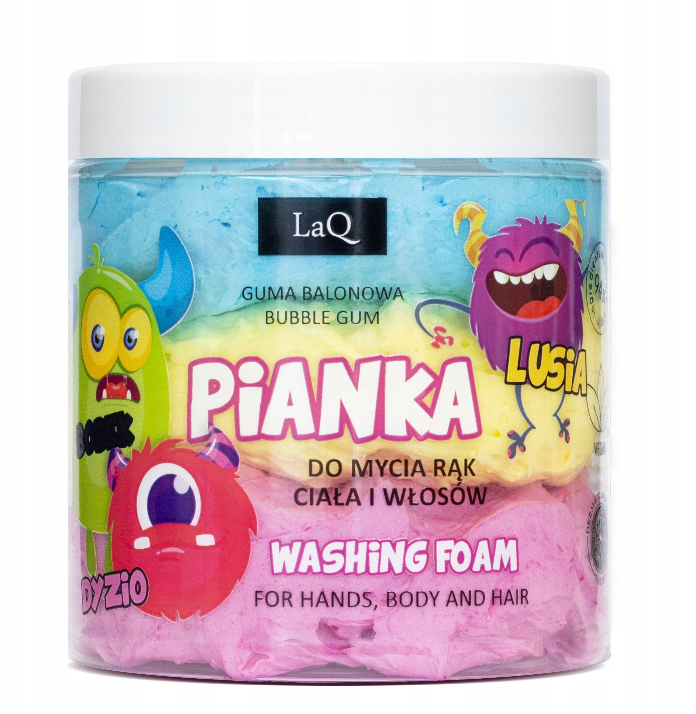 LAQ_Pianka do mycia rąk, ciała i włosów Guma Balonowa 100g