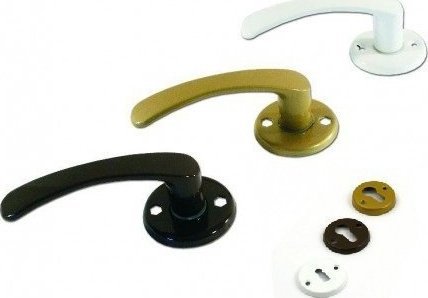 KLAMKA MALOWANA KRÓTKA CZARNA + SZYLD NA KLUCZ (1 SZT)