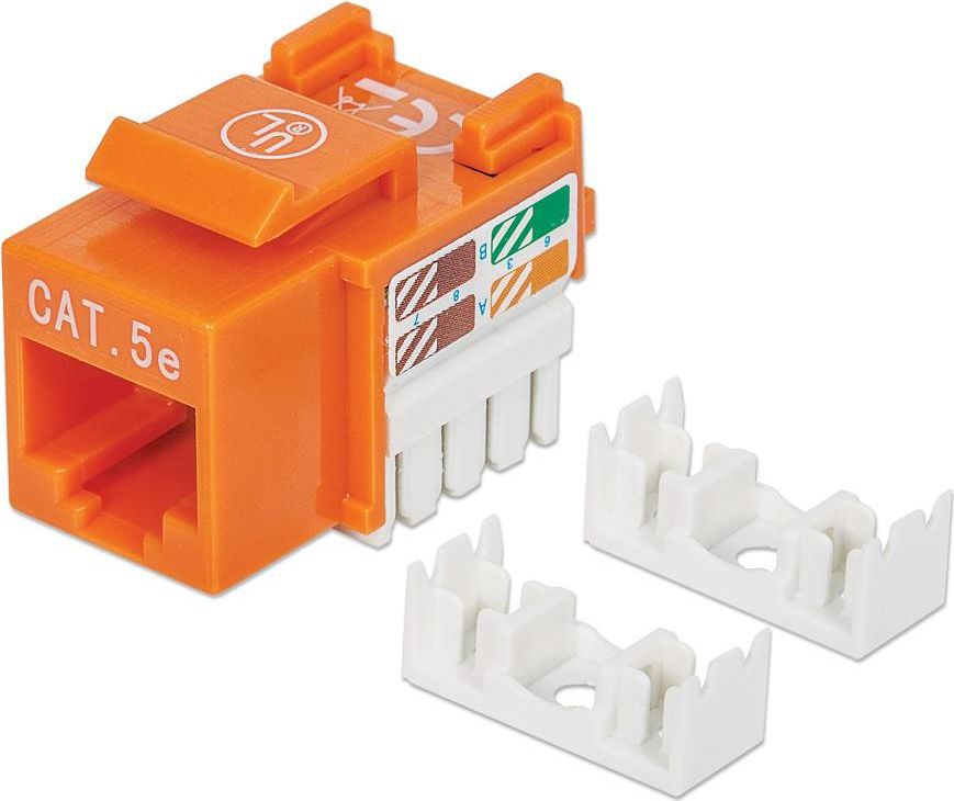 Intellinet Network Solutions Moduł keystone Cat.5e, UTP, RJ45, zaciskany, pomarańczowy (210577)