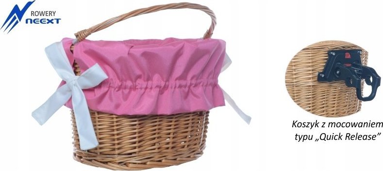 NEEXT Koszyk wiklinowy rowerowy na CLICK z wkładem mat