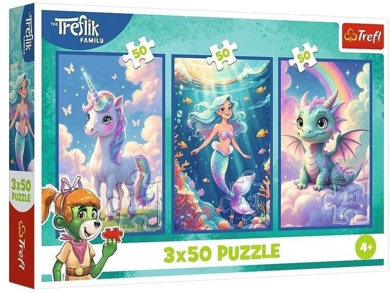 Puzzle 3x50 Razem w kolorowym świecie TREFL