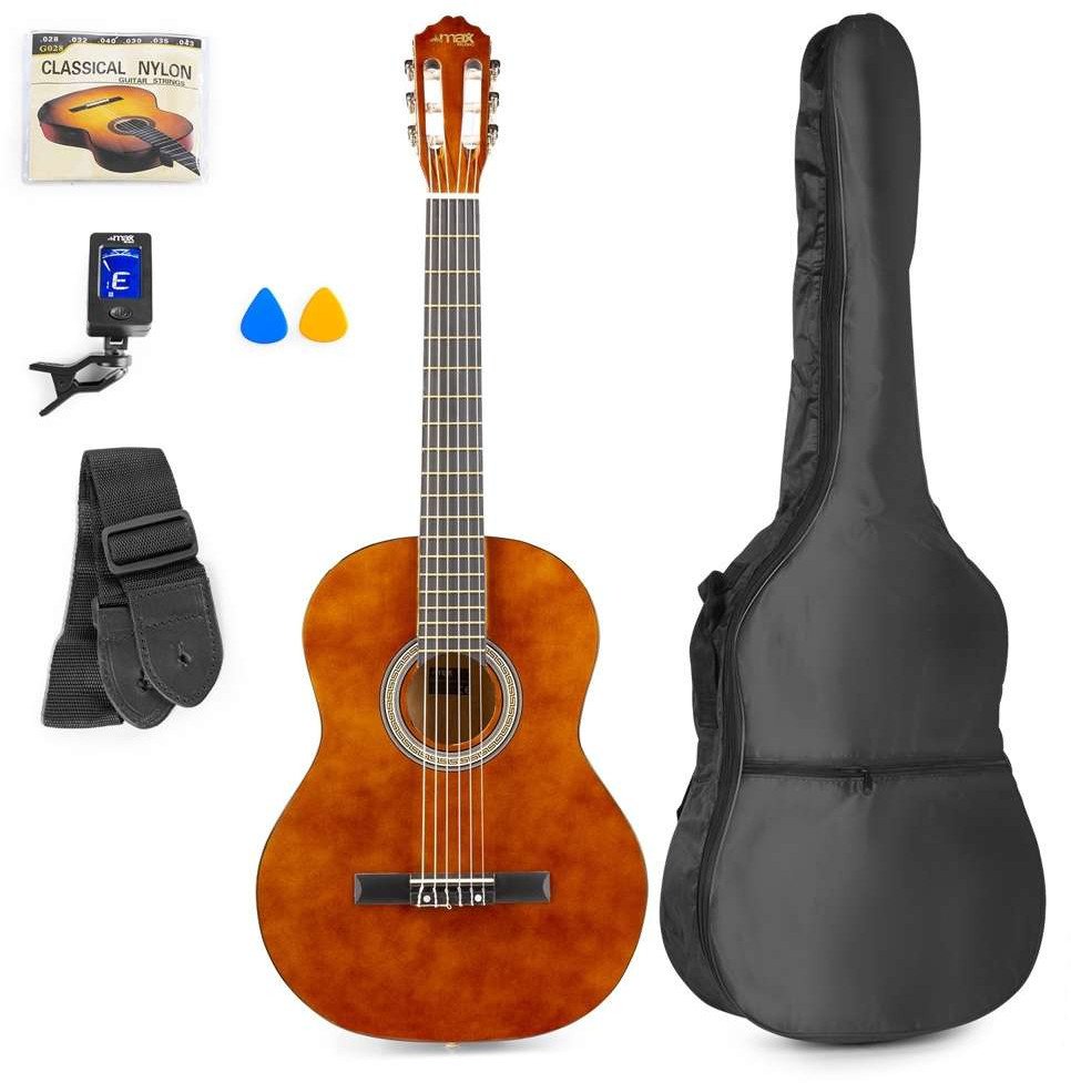 Zestaw: Gitara klasyczna 39'' SoloArt Max brązowa+ akcesoria one size
