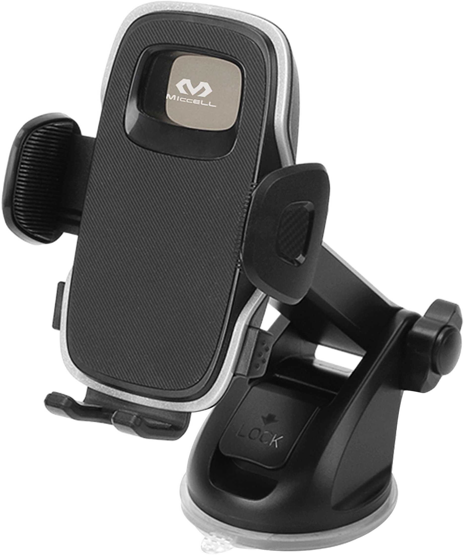 Uchwyt samochodowy Miccell VQ-CH03, szyba/kokpit, zaciskowy, czarny