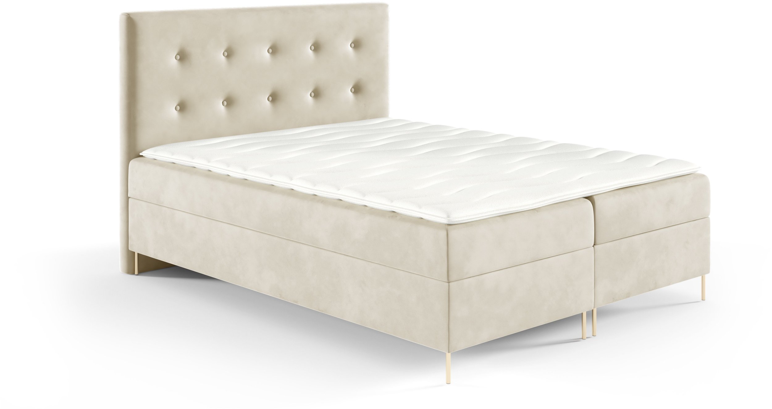 Łóżko kontynentalne Louis Box 200x200 z nogami riviera 21