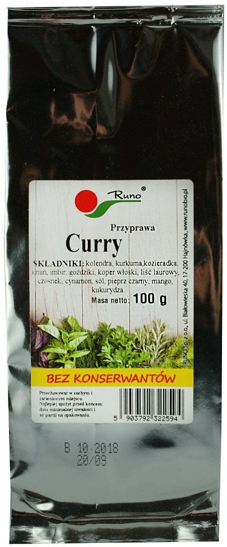 Przyprawa w proszku curry mieszanka indyjska suszonych ziół przypraw 100g