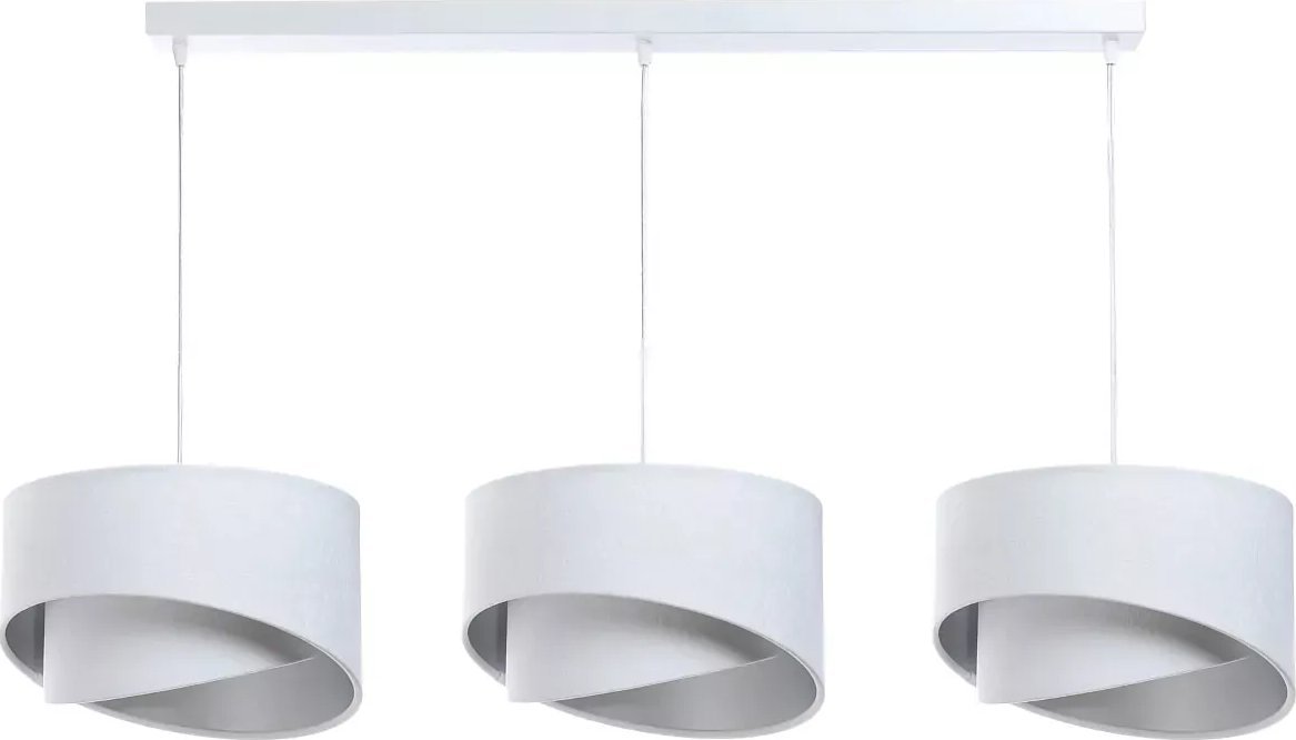 Lampa wisząca Lumes Biało-srebrna welurowa lampa wisząca nad stół - S511-Kaola