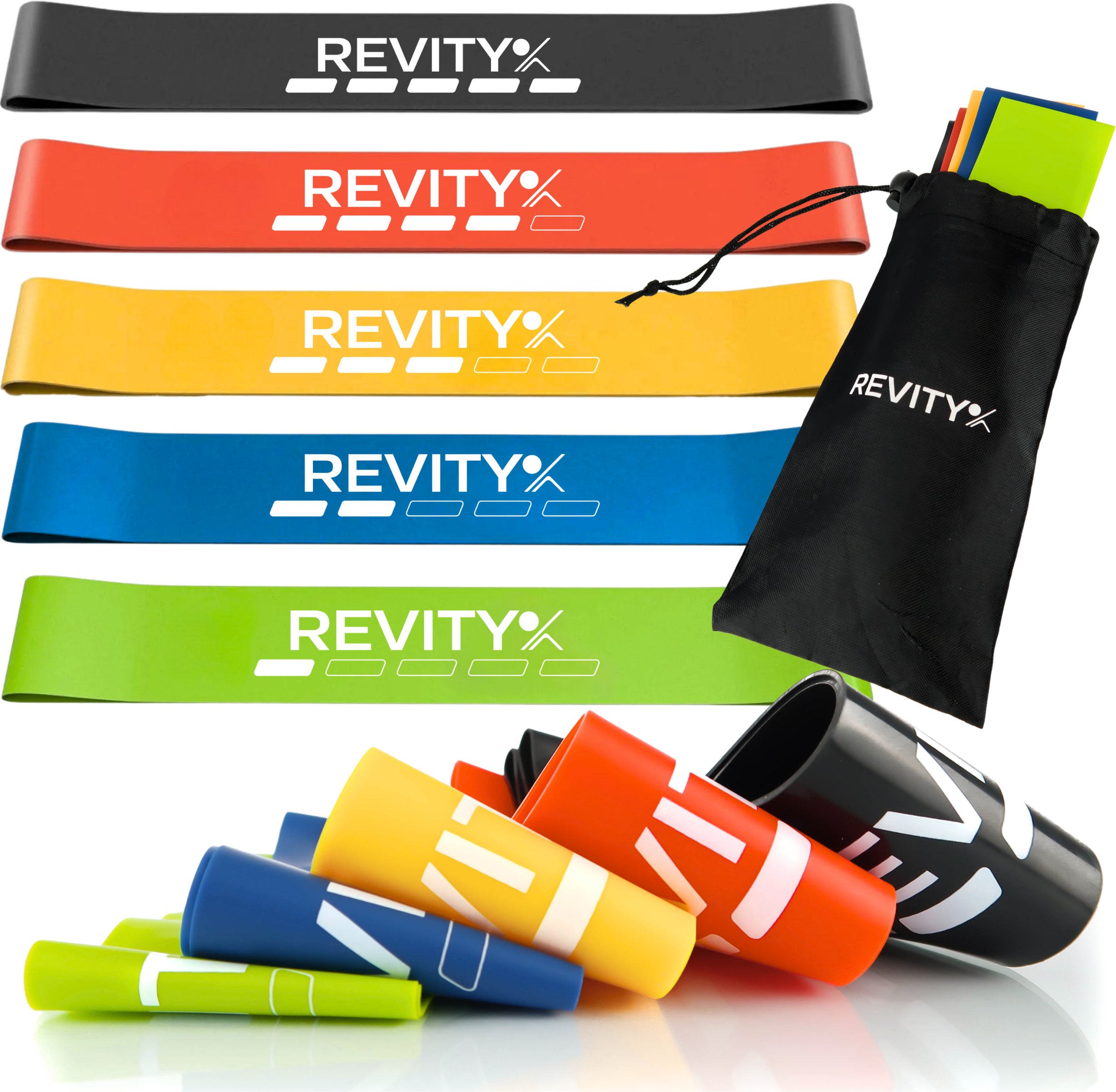 Revity Gumy do ćwiczeń Mini Bands zestaw 5 gum oporowych taśmy fitness